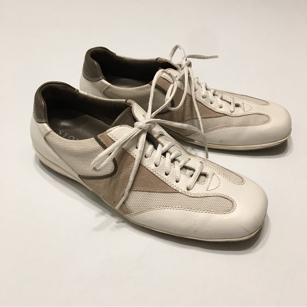 Stonefly Men's White Tan Leather Shoes